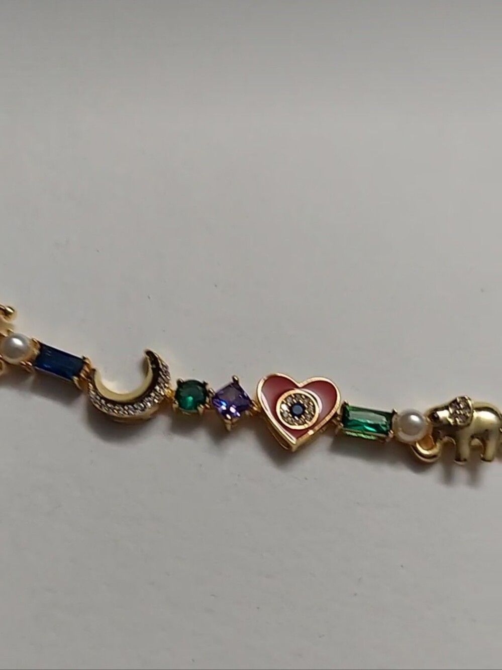 Kate Spade Gold Multicolor Celestial Charm Tennis Bracelet New - Picture 3 of 10